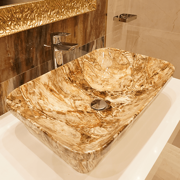 Golden Marble Glam Bathroom Sink