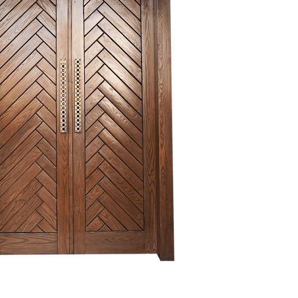 New House Opening Classic Door with Intricate Paneling