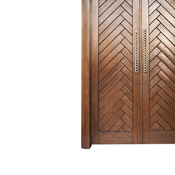 New House Opening Classic Door with Intricate Paneling