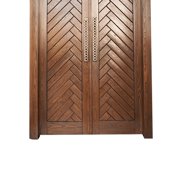 New House Opening Classic Door with Intricate Paneling