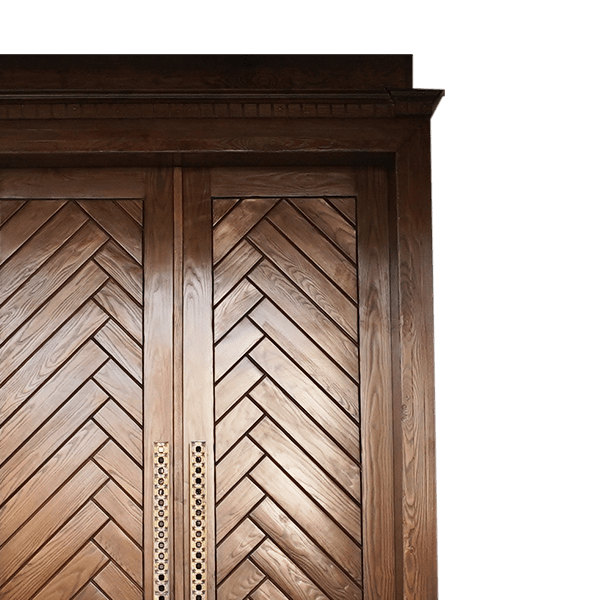 New House Opening Classic Door with Intricate Paneling