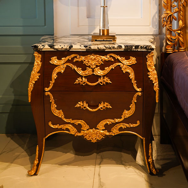 Golden Majesty: The Marble-Seated Stool