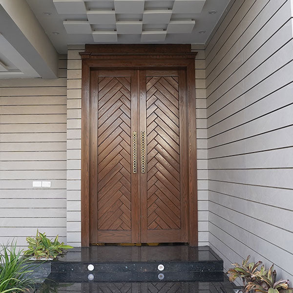 New House Opening Classic Door with Intricate Paneling